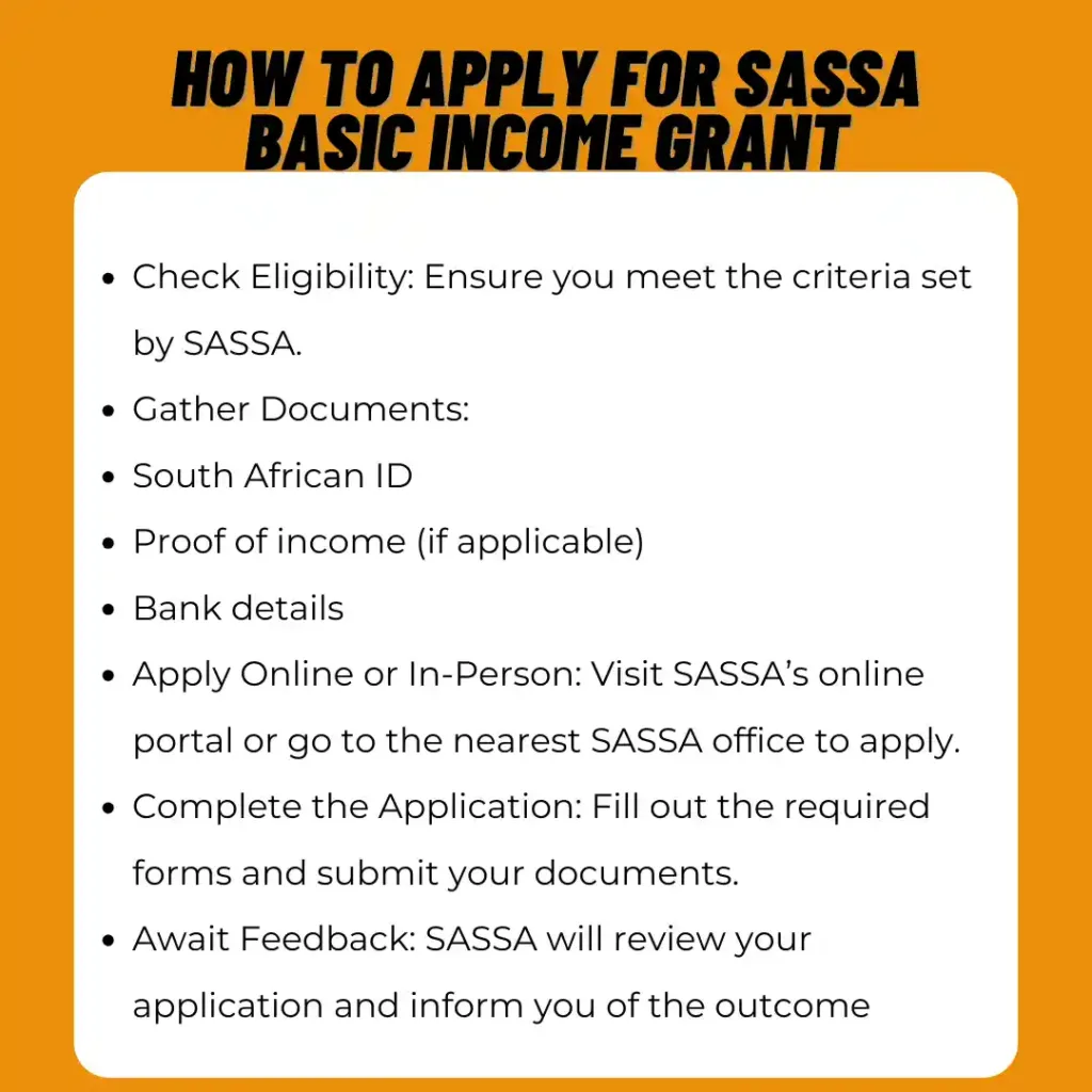 SASSA Basic Income Grant Application Process