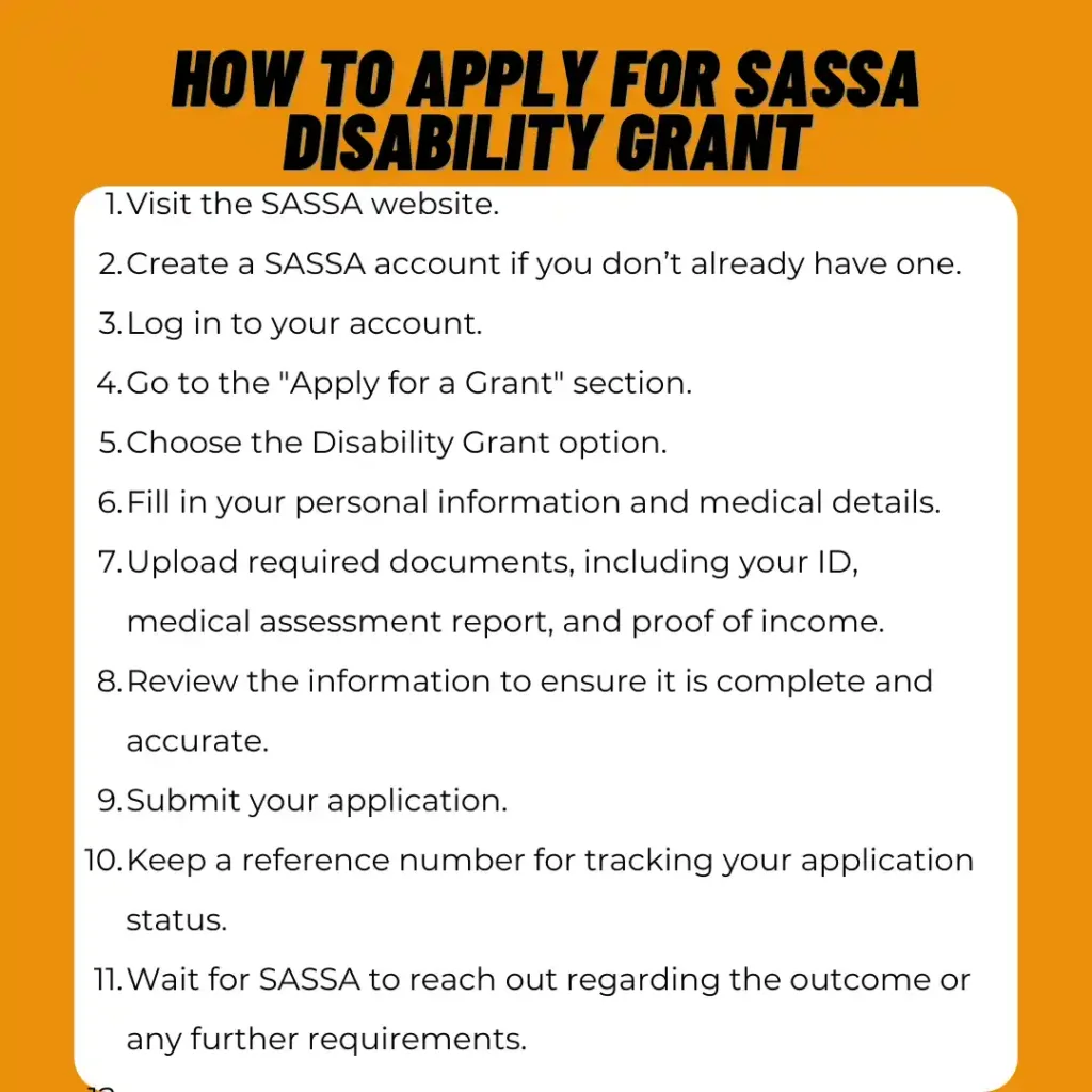 How to Apply for the SASSA Disability Grant Online